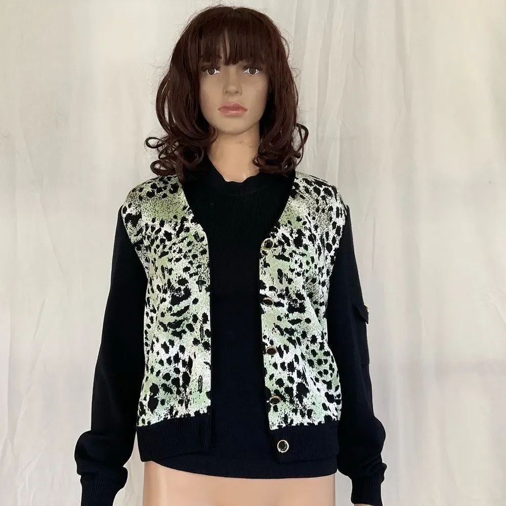 St. John Collection Knit Wool Tank Top Cardigan Sweater Jacket Matching Set 6